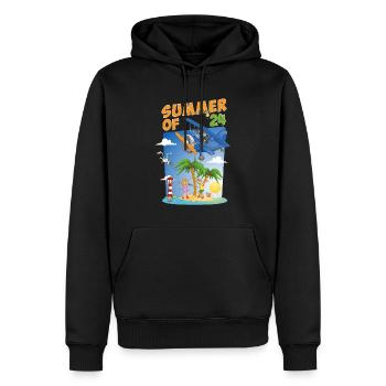 Fröhliche und farbenfrohe Sommerillustration - Männer Premium Bio Hoodie - Schwarz - Vorne - Nico (187cm)