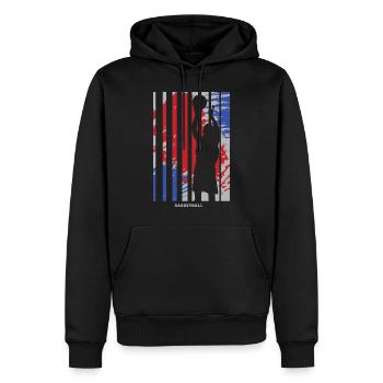 Basket-ball Basketteurs Joueurs - Sweat à capuche Premium bio Homme - noir - Devant - Nico (187cm)