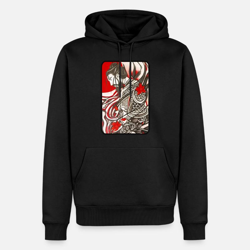 Stolzer Samurai Krieger - Männer Premium Bio Hoodie - Schwarz