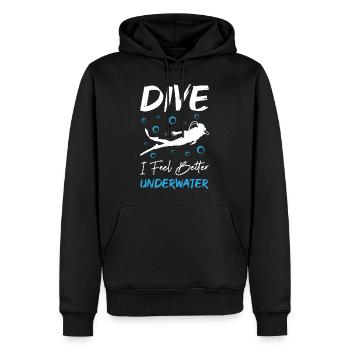Dive I Feel Better Underwater - Männer Premium Bio Hoodie - Schwarz - Vorne - Nico (187cm)