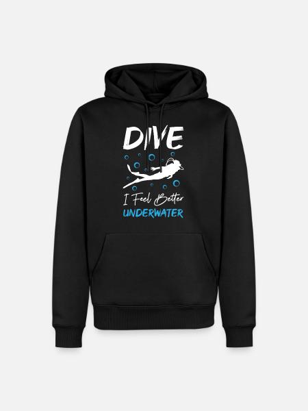 Dive I Feel Better Underwater - Men’s Premium Organic Hoodie - black