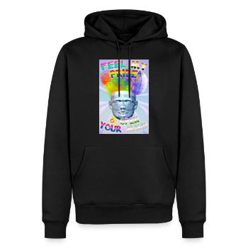 Fühle meinen Stolz und öffne deinen Geist - Männer Premium Bio Hoodie - Schwarz - Vorne - Nico (187cm)
