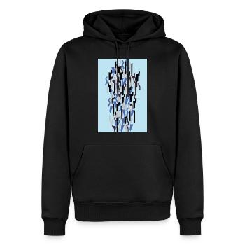 Camouflage Art Bleu Clair Gaming - Sweat à capuche Premium bio Homme - noir - Devant - Nico (187cm)