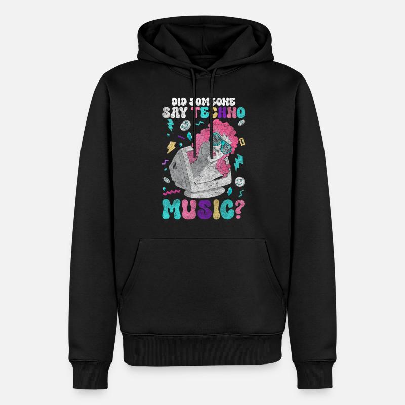 Techno Dubstep Raver - Männer Premium Bio Hoodie - Schwarz