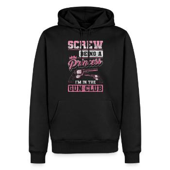 Club de tir - Sweat à capuche Premium bio Homme - noir - Devant - Nico (187cm)