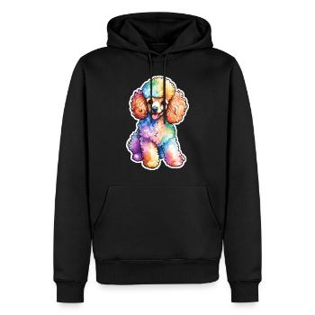 Pudel Wasserfarben - Männer Premium Bio Hoodie - Schwarz - Vorne - Nico (187cm)