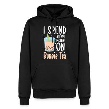 Kawaii Mignon Délicieux - Sweat à capuche Premium bio Homme - noir - Devant - Nico (187cm)