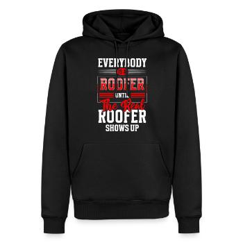 Handwerker Hausbau Hammer Zimmerer - Männer Premium Bio Hoodie - Schwarz - Vorne - Nico (187cm)