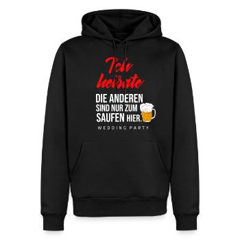 JGA Heiraten Hochzeit Feiern Party Bier Sprüche - Männer Premium Bio Hoodie - Schwarz - Vorne - Nico (187cm)