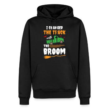 I Changed The Truck with the Broom - Männer Premium Bio Hoodie - Schwarz - Vorne - Nico (187cm)