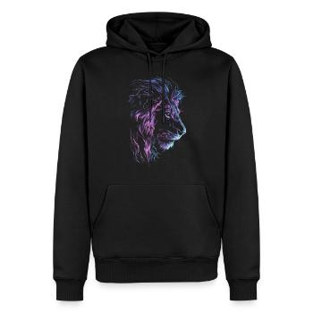 Lion Colorful Lion Head Neon Colorful Predator Art - Men’s Premium Organic Hoodie - black - Front - Nico (187cm)