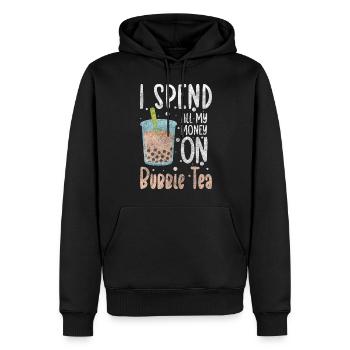 Thé à bulles sucré - Sweat à capuche Premium bio Homme - noir - Devant - Nico (187cm)