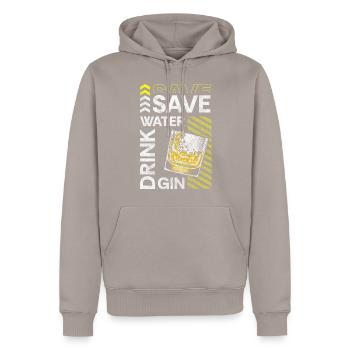 getränke absturz - Männer Premium Bio Hoodie - Taupe - Vorne - Nico (187cm)