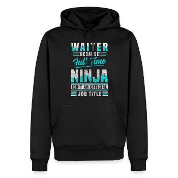 Kellnerin Fachkraft Trinkgeld Bedienung - Männer Premium Bio Hoodie - Schwarz - Vorne - Nico (187cm)
