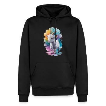 Bunte Babyziege – Süßes & Verspieltes Design - Männer Premium Bio Hoodie - Schwarz - Vorne - Nico (187cm)