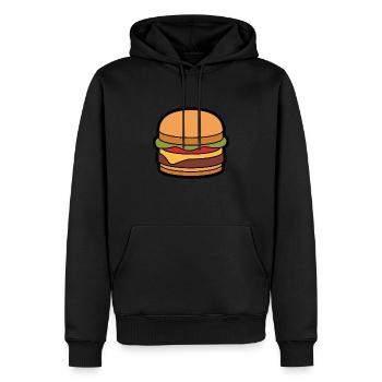Cheeseburger Hamburger - Sweat à capuche Premium bio Homme - noir - Devant - Nico (187cm)