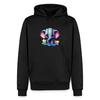 Bébé éléphant cadeau enfants enfants mode coloré - Sweat à capuche Premium bio Homme - noir - Devant - Nico (187cm)