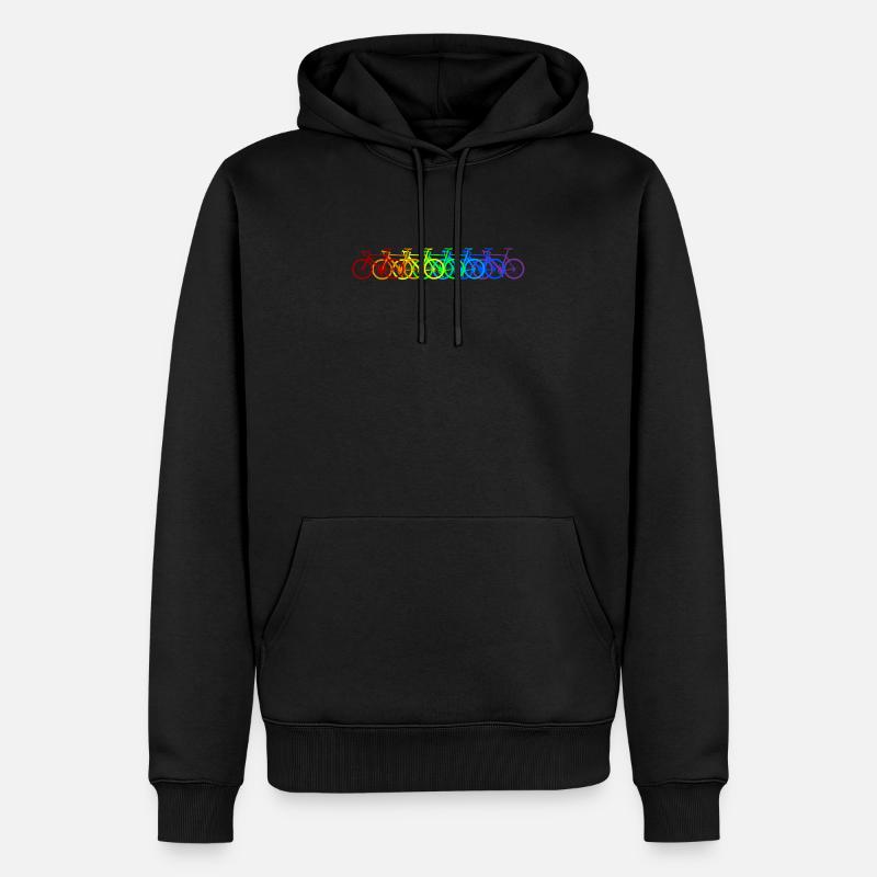 Rainbow Bike - Männer Premium Bio Hoodie - Schwarz