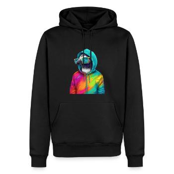 Pinguin mit Sonnenbrille Bunt Coole Pinguine Vogel - Männer Premium Bio Hoodie - Schwarz - Vorne - Nico (187cm)