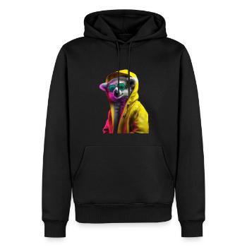 Lemur with Sunglasses Colorful Cool Ring-tailed lemur forest animal - Men’s Premium Organic Hoodie - black - Front - Nico (187cm)