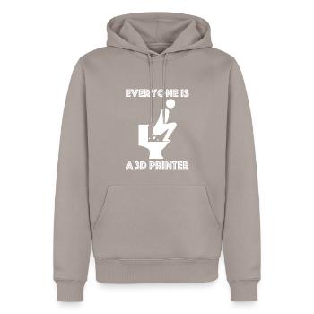Jeder ist ein 3D-Drucker | lustige Sprüche - Männer Premium Bio Hoodie - Taupe - Vorne - Nico (187cm)