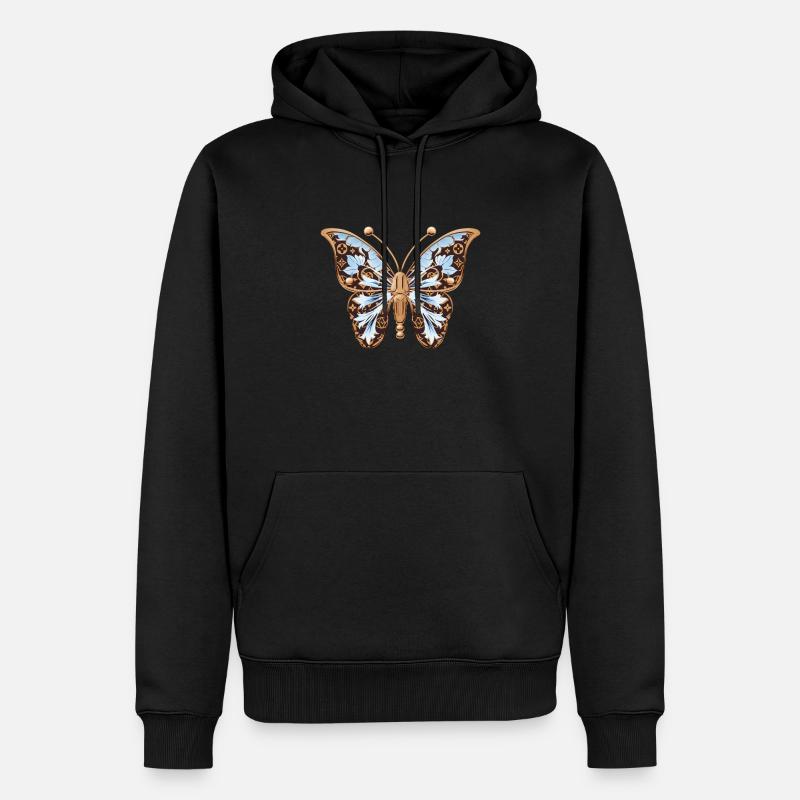 LV Papillon - Sweat à capuche Premium bio Homme - noir