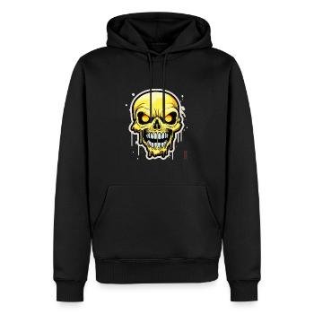 Cheesy Skull - Männer Premium Bio Hoodie - Schwarz - Vorne - Nico (187cm)