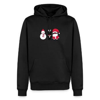 Weihnachts Crew 3 - Männer Premium Bio Hoodie - Schwarz - Vorne - Nico (187cm)