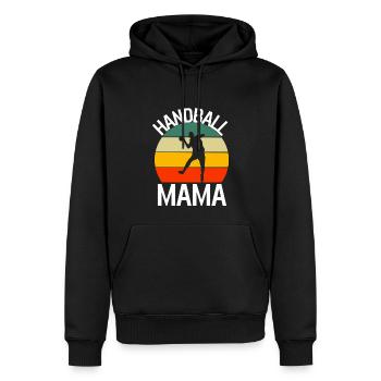 Handball Mama Muttertag Geschenk Retro Handballer - Männer Premium Bio Hoodie - Schwarz - Vorne - Nico (187cm)