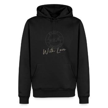 Binche with love - Sweat à capuche Premium bio Homme - noir - Devant - Nico (187cm)