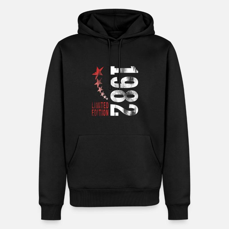 1982 - Männer Premium Bio Hoodie - Schwarz