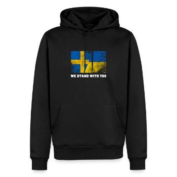 Ukraine - Men’s Premium Organic Hoodie - black - Front - Nico (187cm)