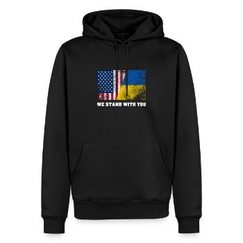 Ukraine - Men’s Premium Organic Hoodie - black - Front - Nico (187cm)