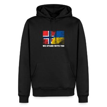 Ukraine - Sweat à capuche Premium bio Homme - noir - Devant - Nico (187cm)