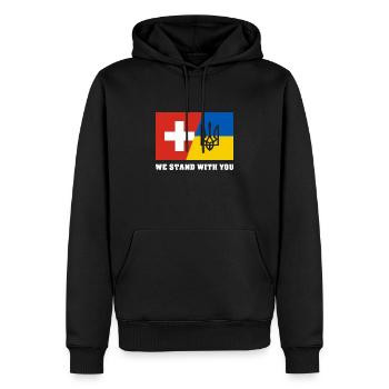 Ukraine - Männer Premium Bio Hoodie - Schwarz - Vorne - Nico (187cm)