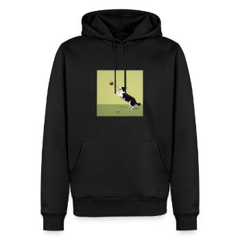 Border Collie - Men’s Premium Organic Hoodie - black - Front - Nico (187cm)