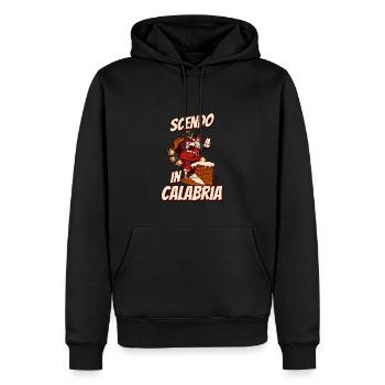 Ich fahre runter nach Kalabrien - Weihnachten - Männer Premium Bio Hoodie - Schwarz - Vorne - Nico (187cm)