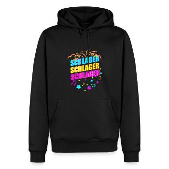Hit - Men’s Premium Organic Hoodie - black - Front - Nico (187cm)