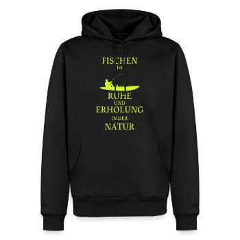 Fischen Ruhe Erholung - Männer Premium Bio Hoodie - Schwarz - Vorne - Nico (187cm)