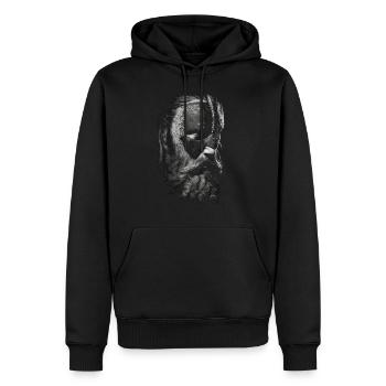 Portrait eines Wikinger Kriegers - Männer Premium Bio Hoodie - Schwarz - Vorne - Nico (187cm)