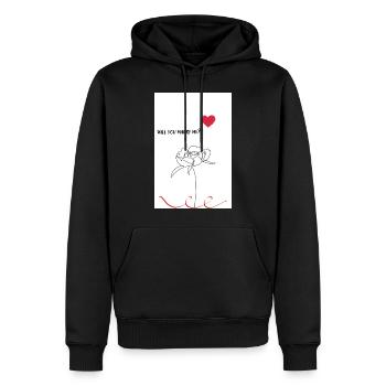Marry me - Männer Premium Bio Hoodie - Schwarz - Vorne - Nico (187cm)