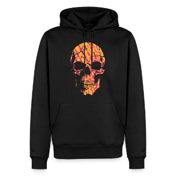 Totenkopf - buntes Muster - Männer Premium Bio Hoodie - Schwarz - Vorne - Nico (187cm)