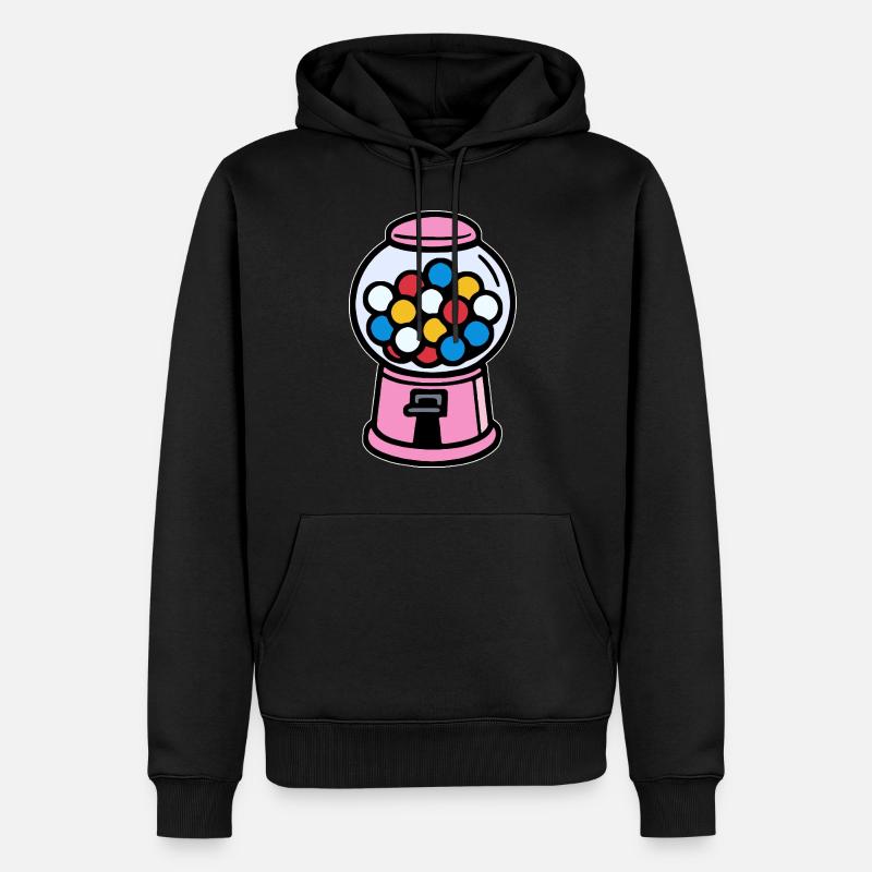 Machine à chewing-gum rétro rose - Sweat à capuche Premium bio Homme - noir