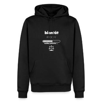 bientot avocat - Sweat à capuche Premium bio Homme - noir - Devant - Nico (187cm)