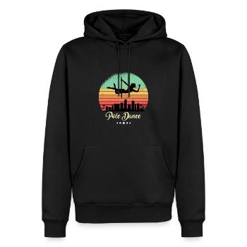 Danseuse de pole dance Vintage Retro Sunset - Sweat à capuche Premium bio Homme - noir - Devant - Nico (187cm)