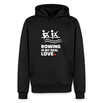 Ich Liebe Rudern - Männer Premium Bio Hoodie - Schwarz - Vorne - Nico (187cm)
