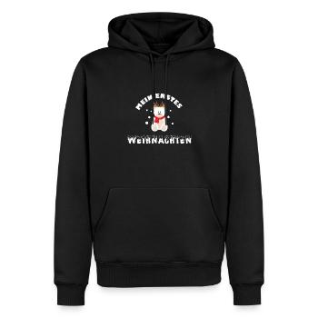 Mon premier Noël avec un ours mignon - Sweat à capuche Premium bio Homme - noir - Devant - Nico (187cm)