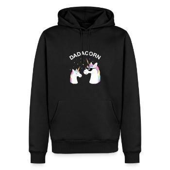 Dadacorn - Dad Unicorn Father Son Daughter - Sweat à capuche Premium bio Homme - noir - Devant - Nico (187cm)