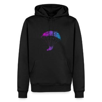 Parapente plume plume légère parapente - Sweat à capuche Premium bio Homme - noir - Devant - Nico (187cm)