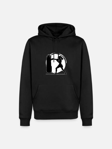 Muay Thai Woman - Men’s Premium Organic Hoodie - black
